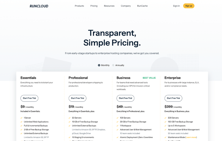 Runcloud pricing