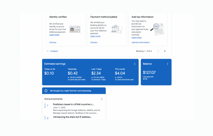 adnsense income screenshot
